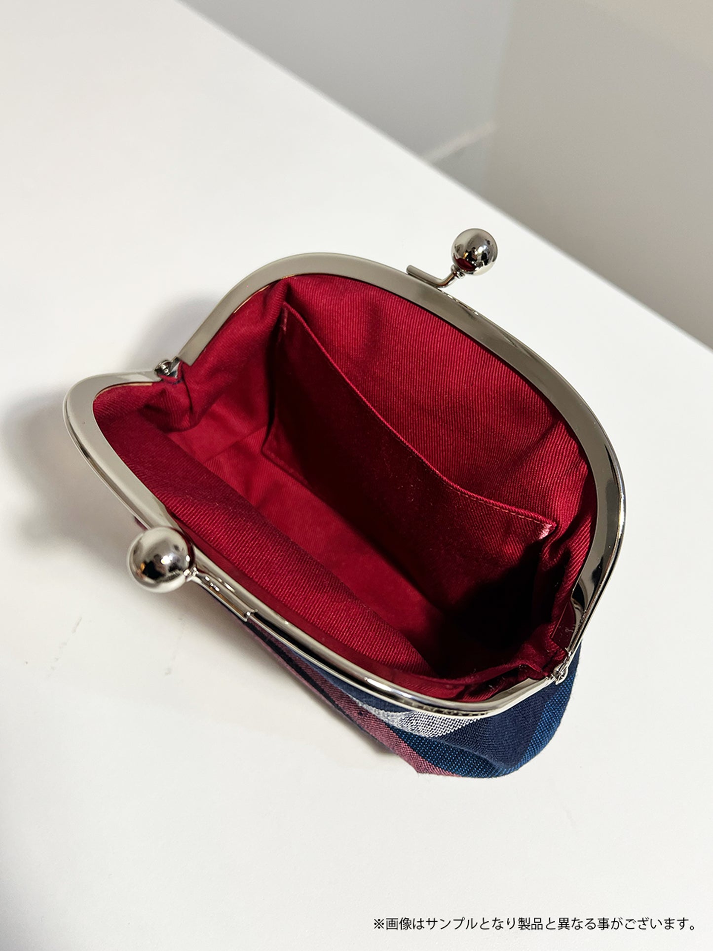 【受注生産品・12月下旬お届け】ラジオのあさこ- 会津木綿がま口ポーチ