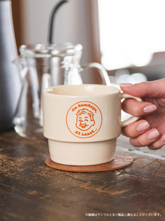 【受注生産品・12月下旬お届け】日曜ぐらいは・・・ - 美濃焼きスタッキングマグカップ